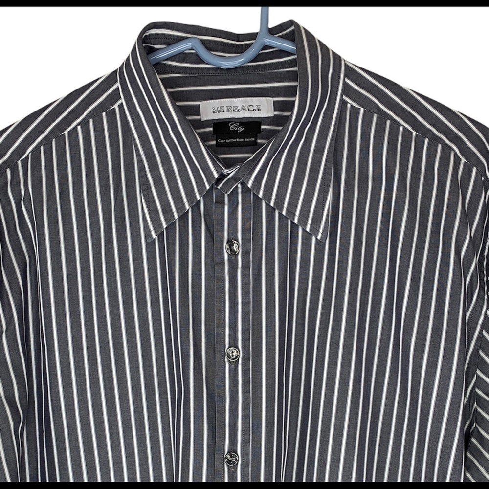 VERSACE Collection City Men’s Size 43 Long Sleeve Shirt - Picture 3 of 13
